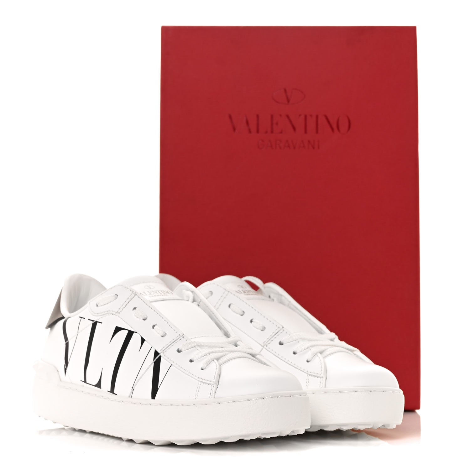 Valentino Garavani Calfskin VLTN Rockstud Open Sneakers 36.5 White 7 of 7