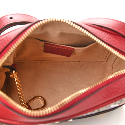 Gucci GG Supreme Monogram Flora Web Mini Ophidia Shoulder Bag Red 5 of 9