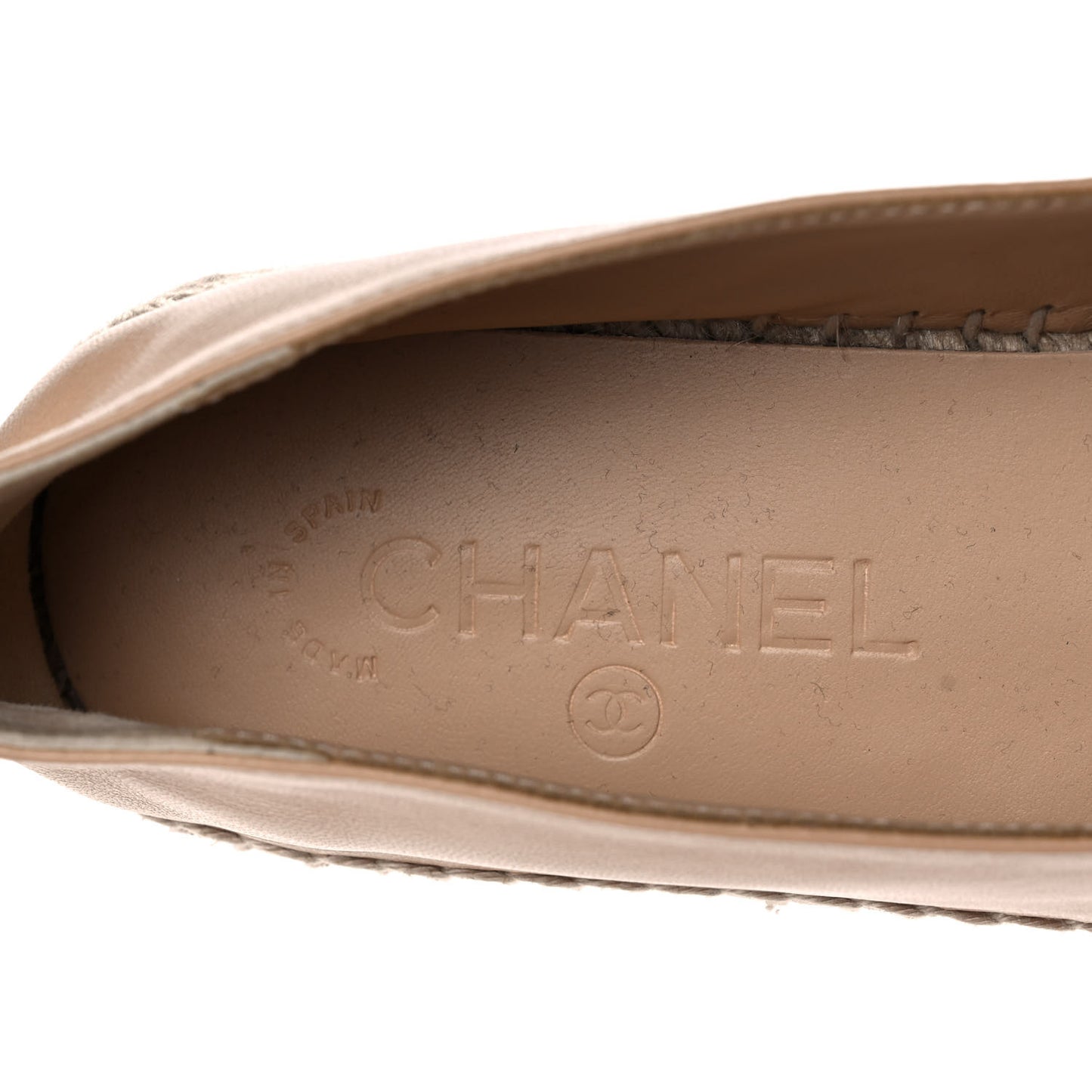 Lambskin CC Espadrilles 39 Beige Black