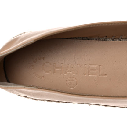 Chanel Lambskin CC Espadrilles 39 Beige Black 7 of 8