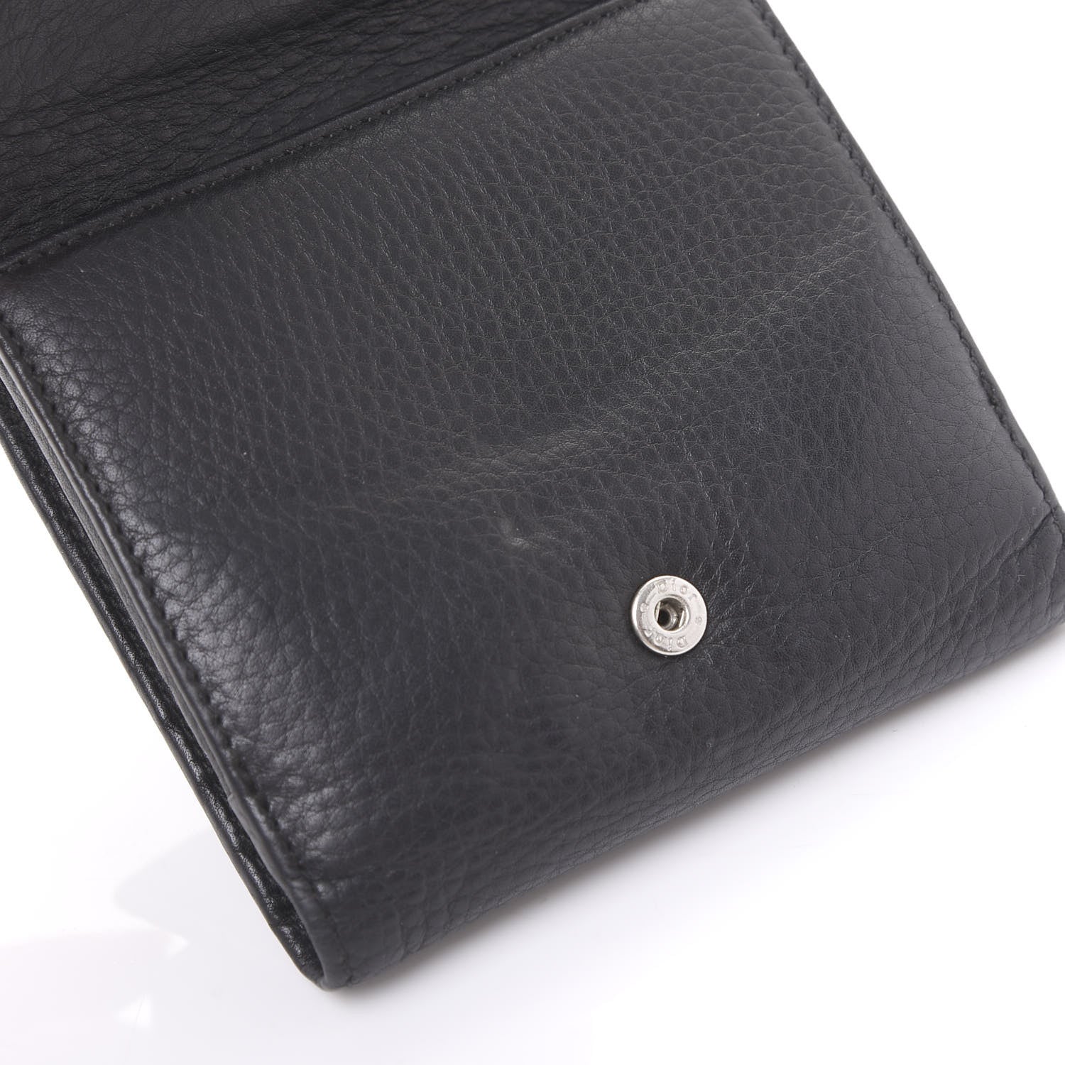 Christian Dior Grained Calfskin Cannage D Flap Wallet Black 7 of 10