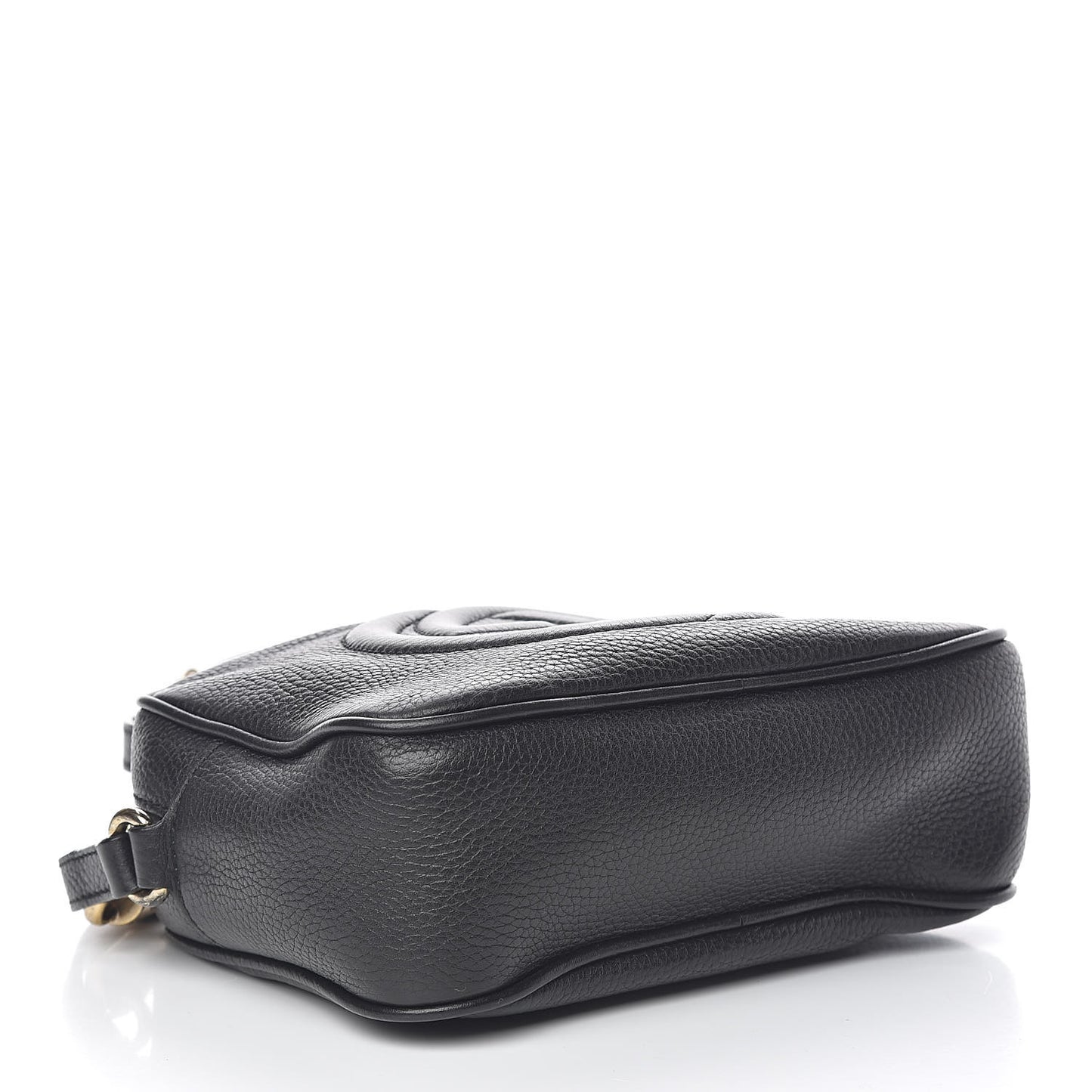 Pebbled Calfskin Small Soho Disco Bag Black