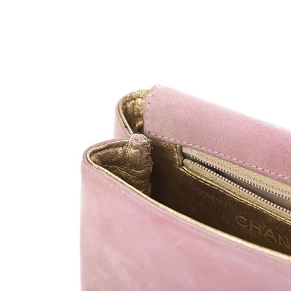 Chanel Suede Camellia Mini Flap Pink 12 of 15