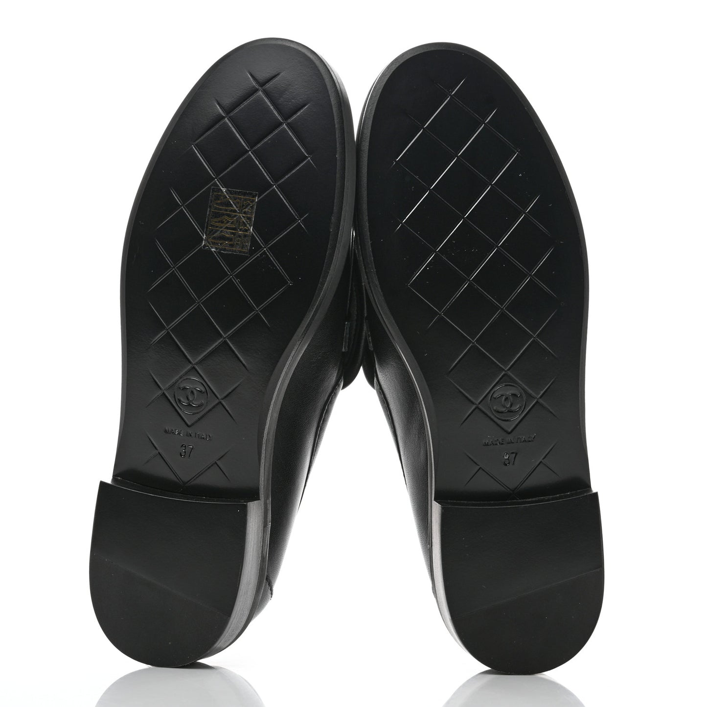 Lambskin Quilted CC Turnlock Loafers 37 Black