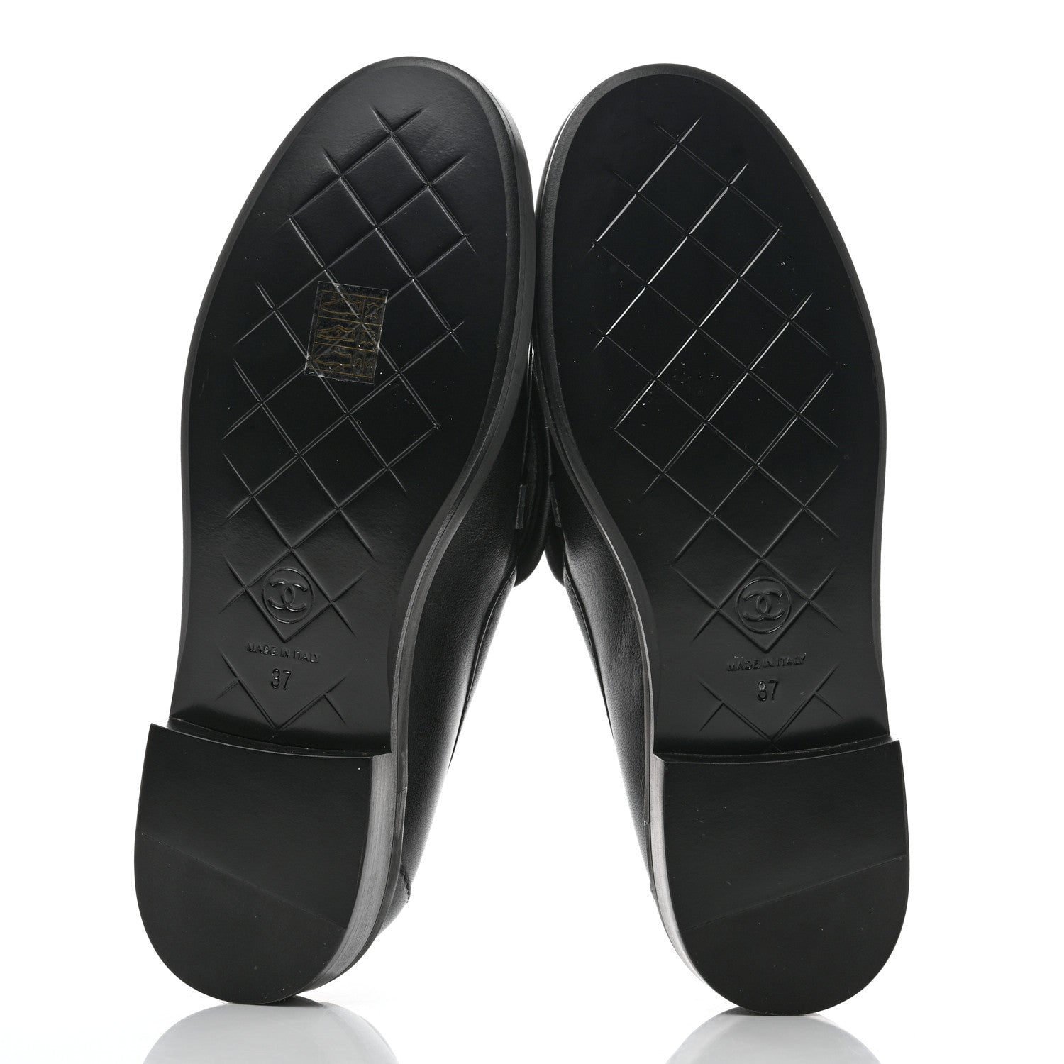 Chanel Lambskin Quilted CC Turnlock Loafers 37 Black 5 of 8