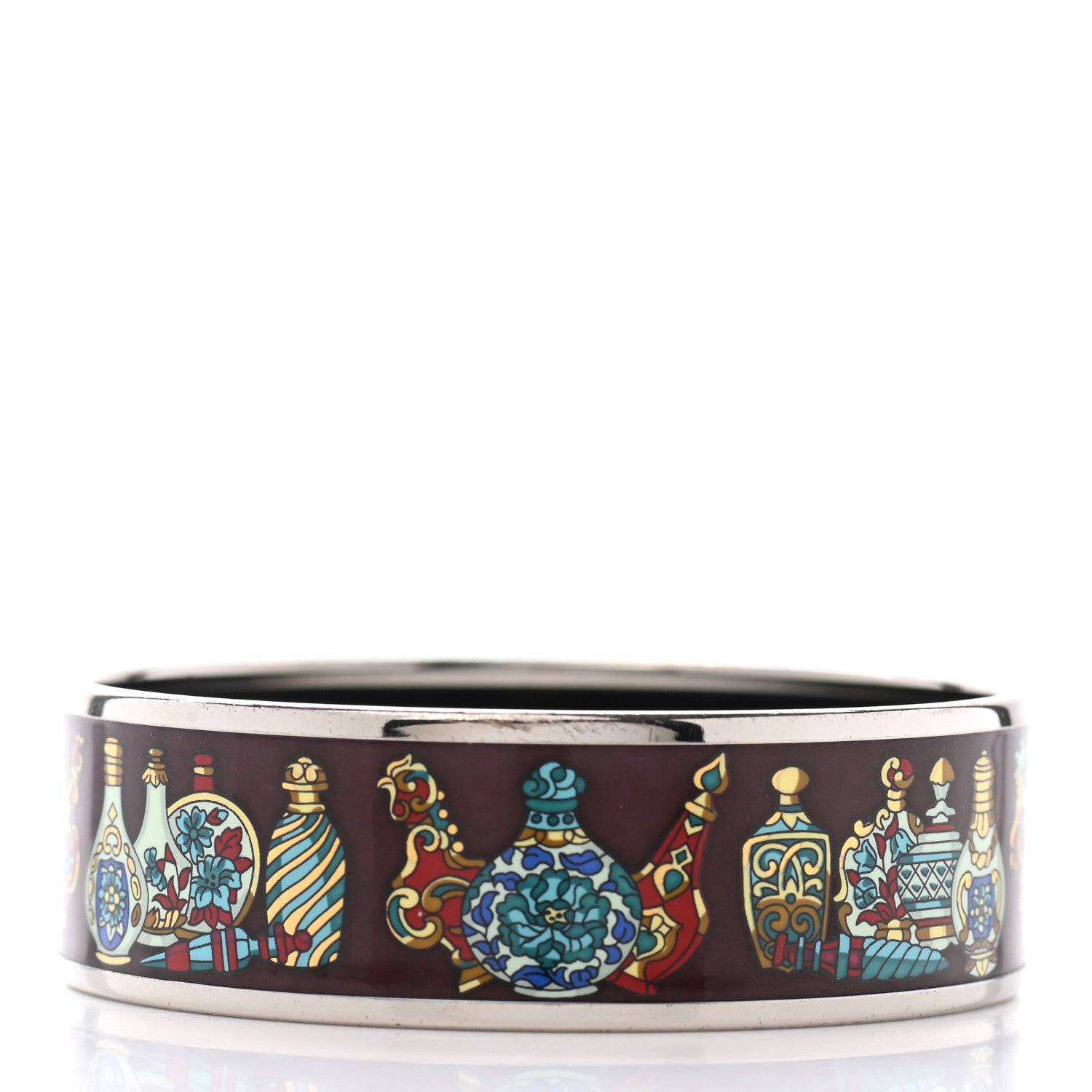 Hermes Enamel Printed Wide Flacons Bracelet 65 3 of 5