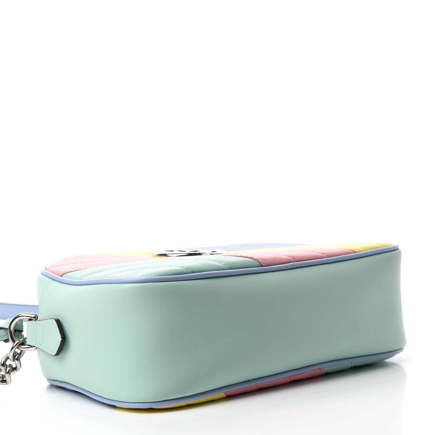 Gucci Calfskin Matelasse Diagonal Small GG Marmont Chain Shoulder Bag Multicolor Pastel 4 of 11