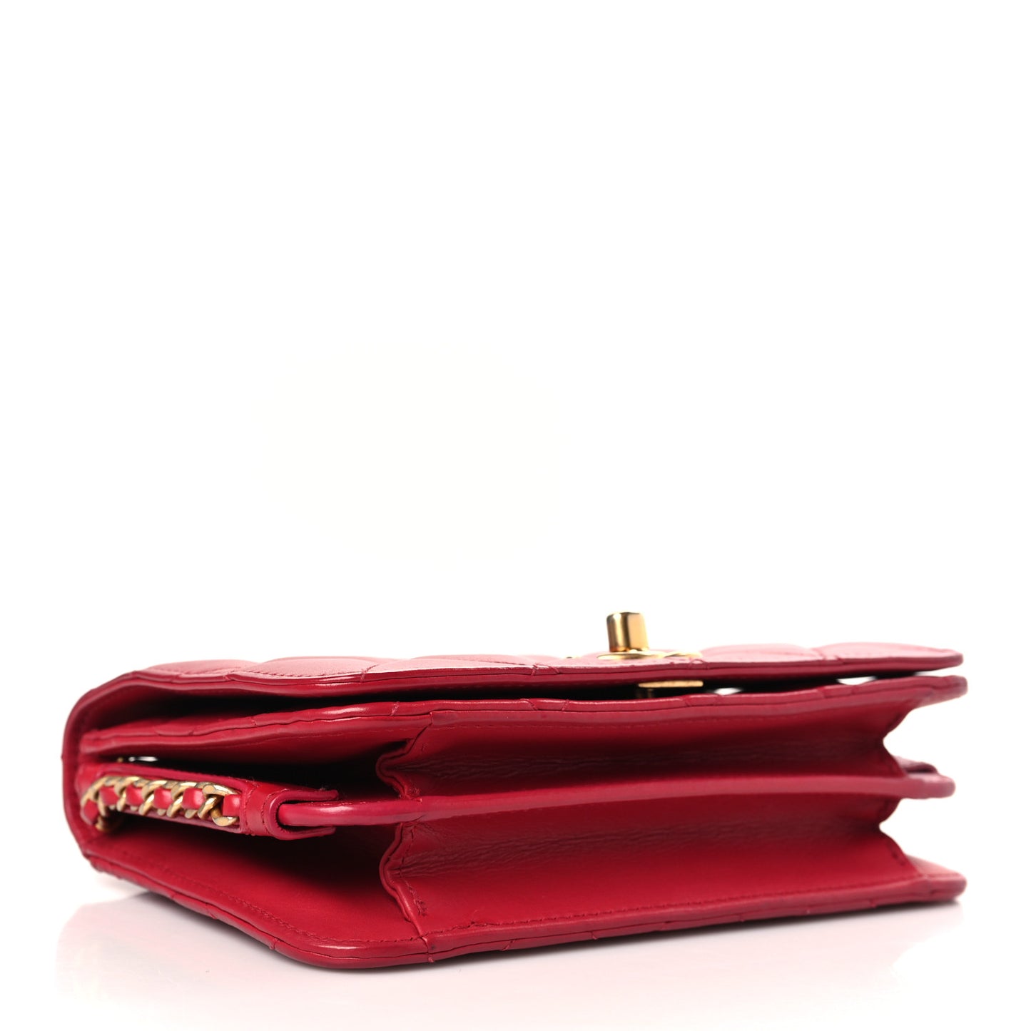 Calfskin Quilted Everyday Chic Single Flap Red