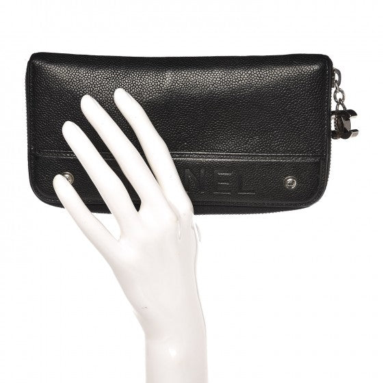 Caviar Outdoor Ligne Zip Around Wallet Black