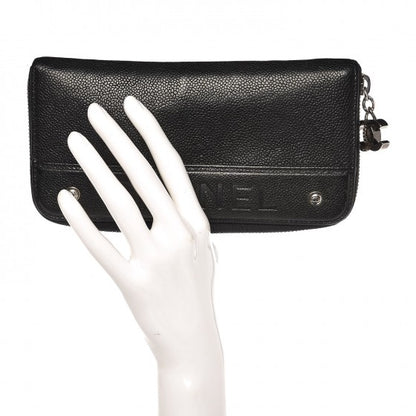 Chanel Caviar Outdoor Ligne Zip Around Wallet Black 2 of 11