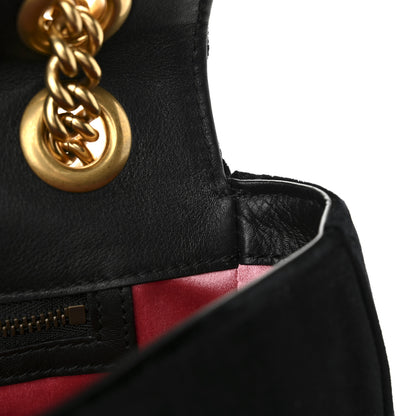 Gucci Velvet Matelasse Loved Embroidered Medium GG Marmont Shoulder Bag Black 11 of 11