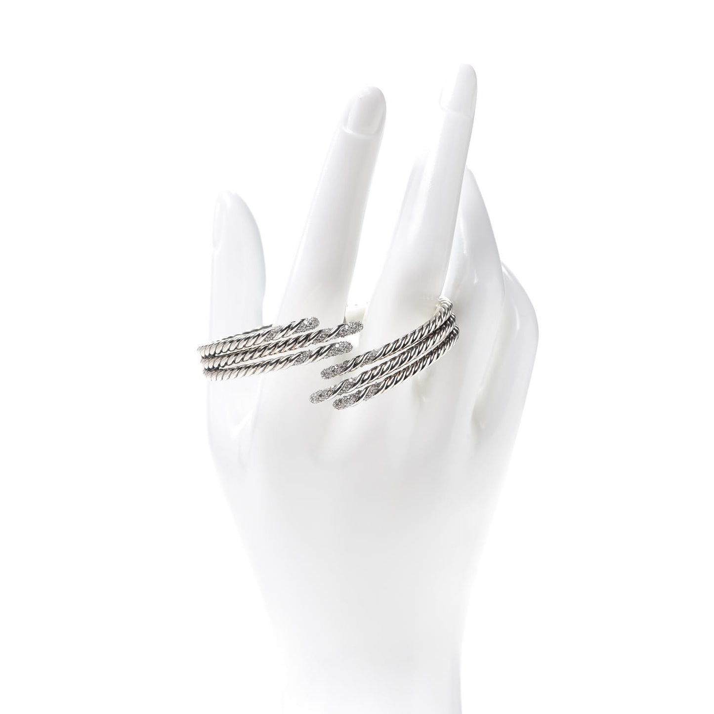 Sterling Silver Diamond 3-Row Open Willow Bracelet