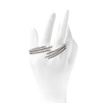 David Yurman Sterling Silver Diamond 3-Row Open Willow Bracelet 2 of 5