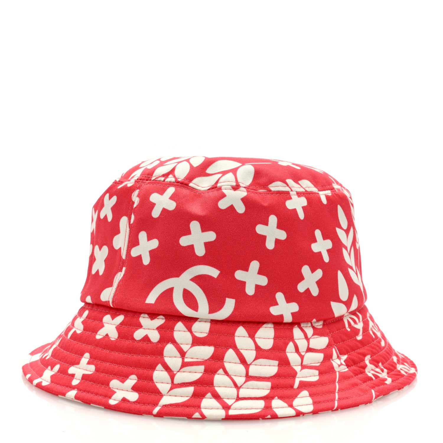 Chanel Cotton Bucket Hat M Red White 4 of 8