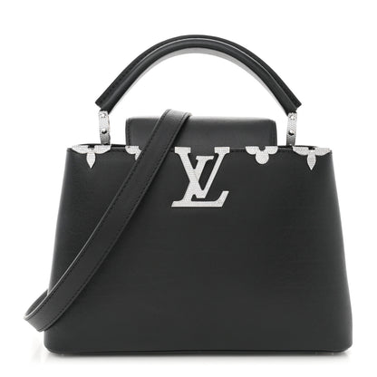 Louis Vuitton Smooth Calfskin Crystal Flowers Capucines BB Black 1 of 10