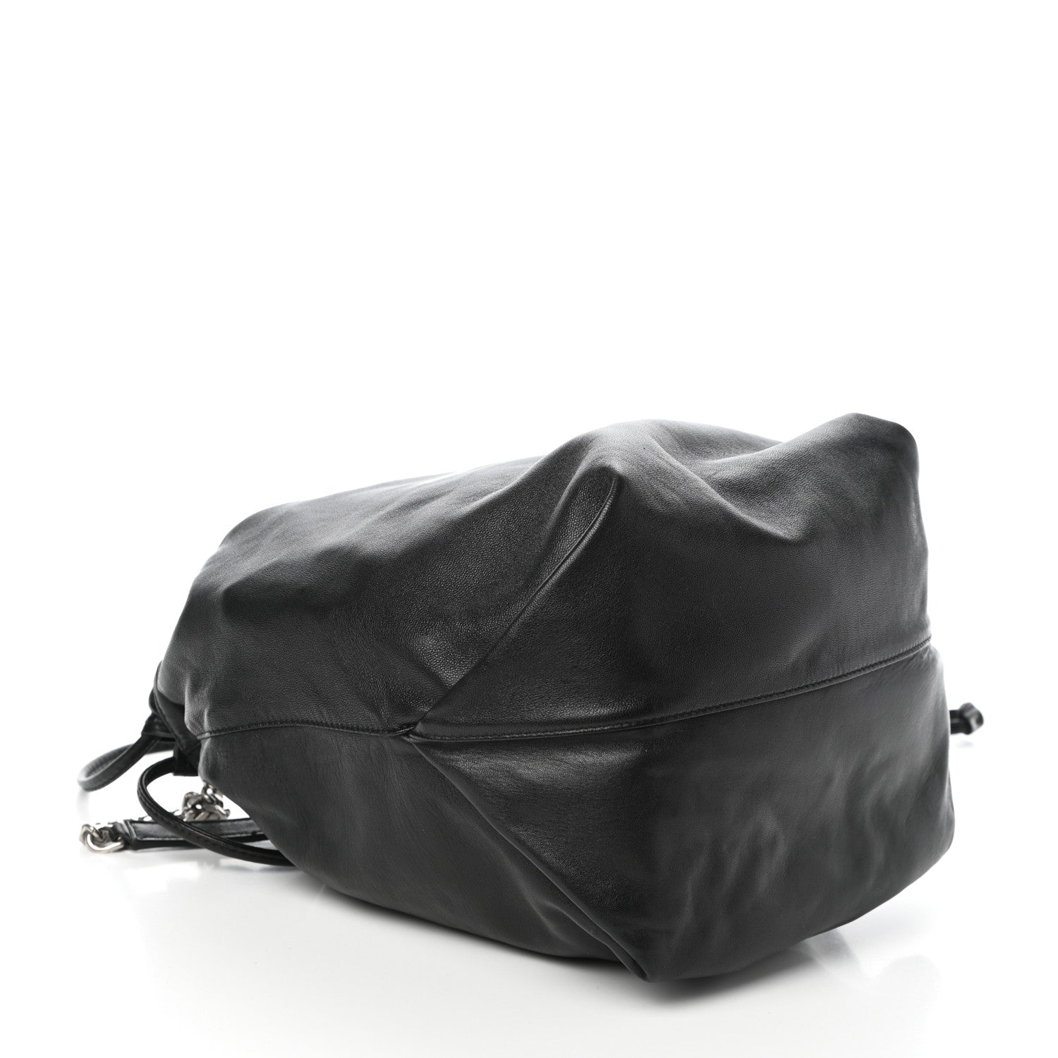 Saint Laurent Lambskin Teddy Drawstring Bag Black 4 of 8