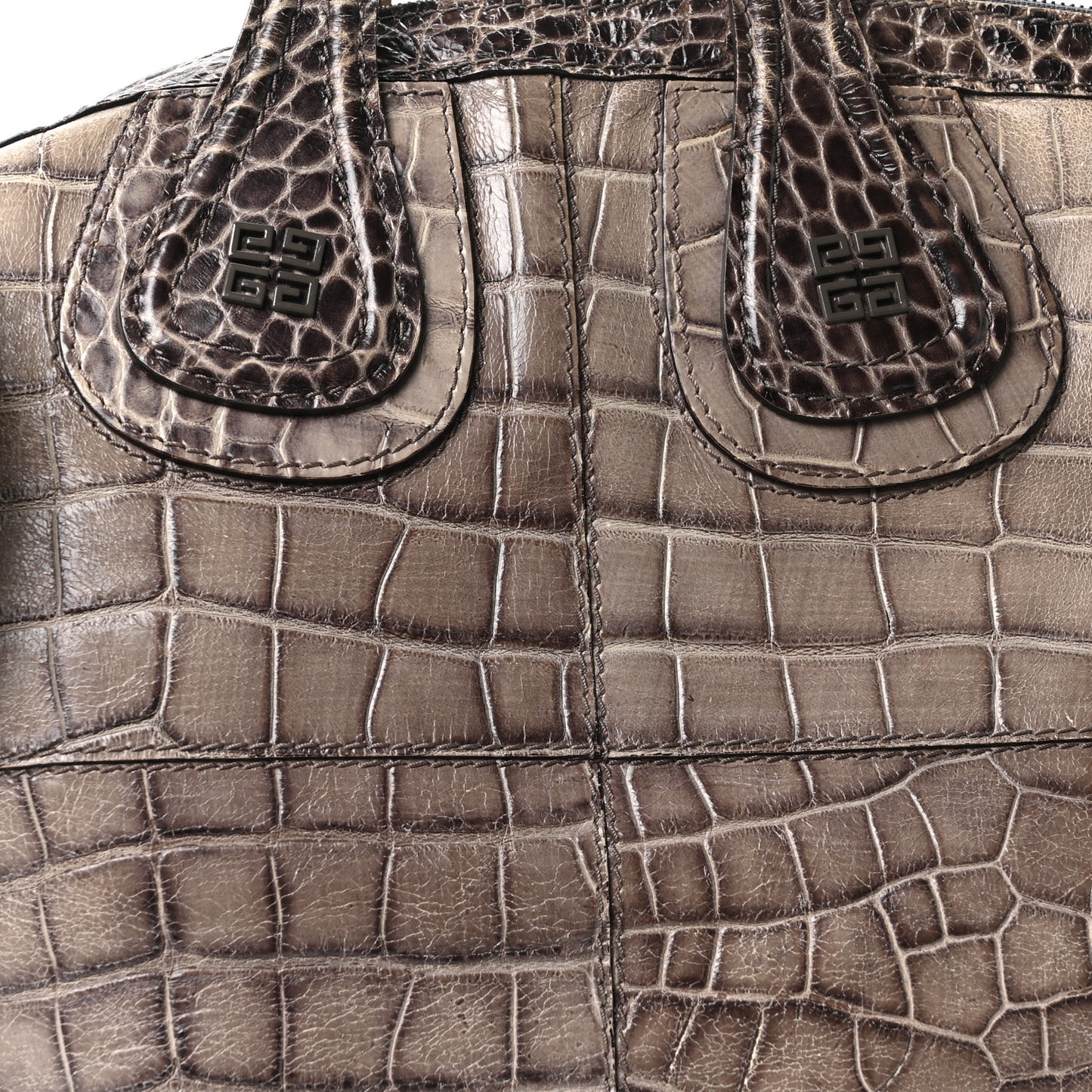 Calfskin Crocodile Embossed Medium Nightingale Brown