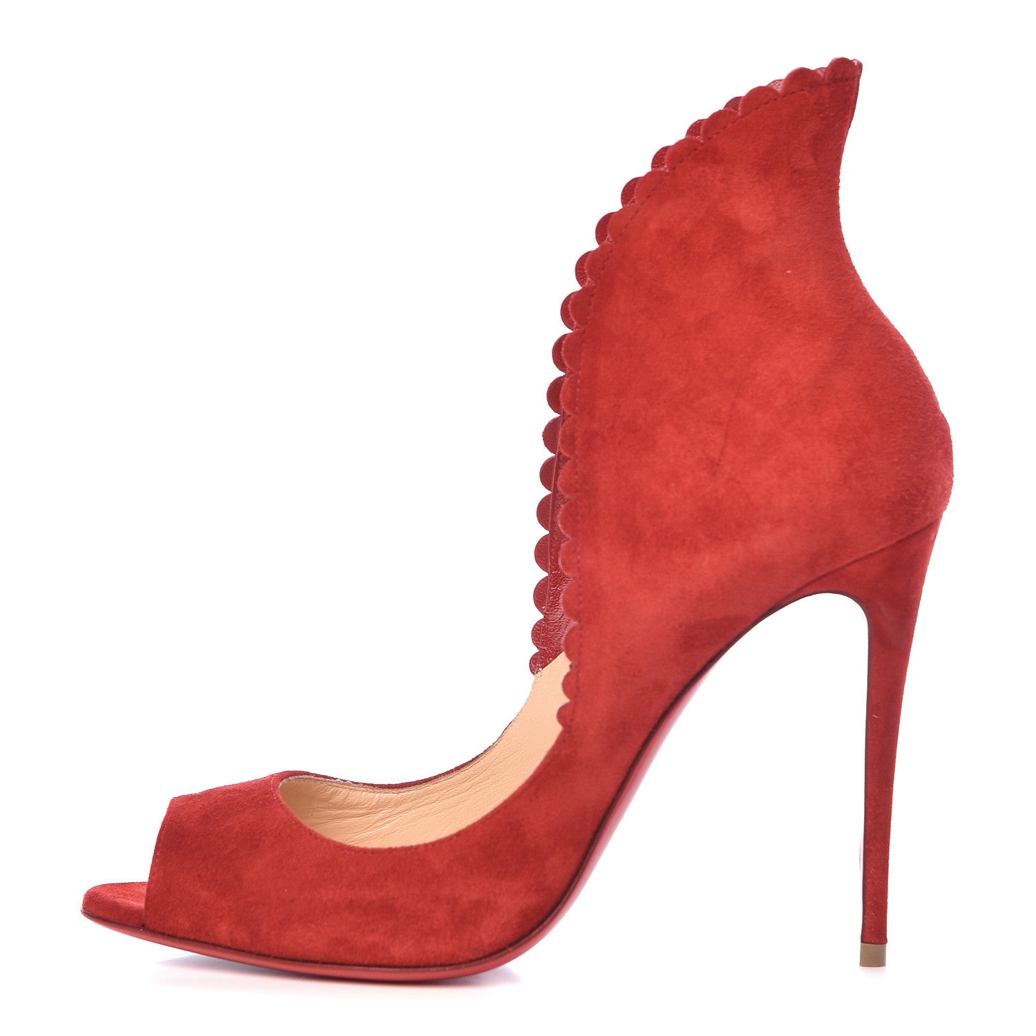 Christian Louboutin Veau Velours Pijonina 100 Booties 39 Rougissime 1 of 9