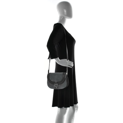 MCM Suede Calfskin Trisha Small Shoulder Bag Blue 3 of 12