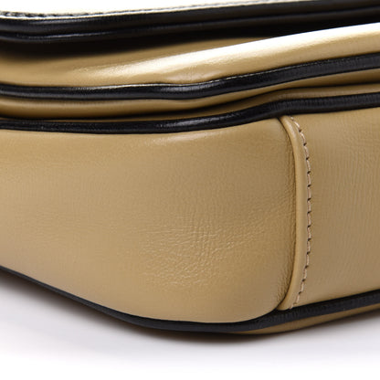 Gucci Azalea Calfskin Bi-Color Small Marina Chain Shoulder Bag Beige Black 9 of 10