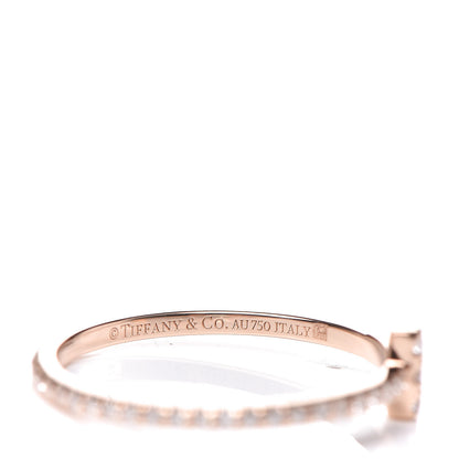 Tiffany 18K Rose Gold Diamond T Wire Band Ring 52 6 5 of 6
