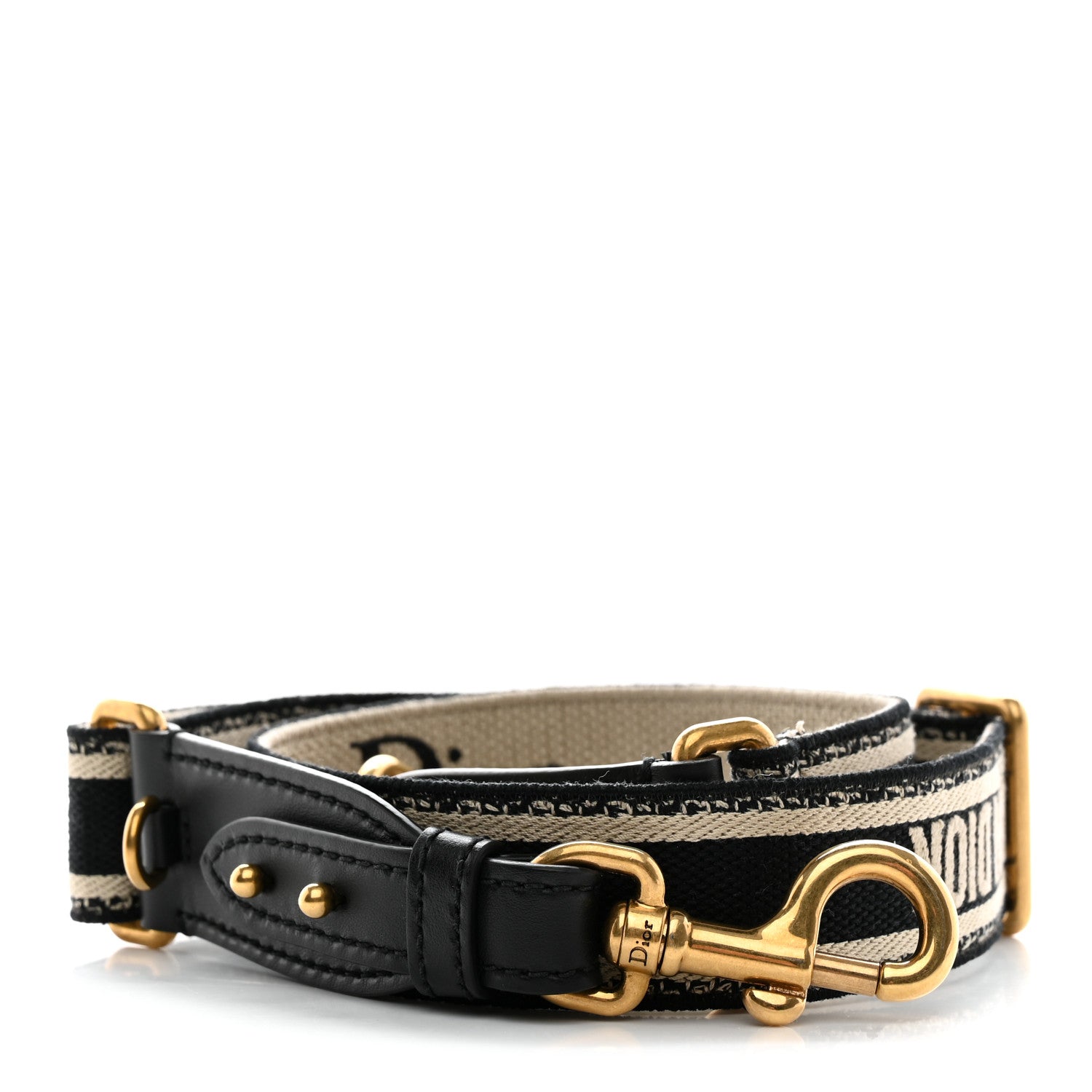 Christian Dior Canvas Embroidered Shoulder Strap Black 1 of 4