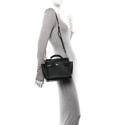 Dolce & Gabbana Calfskin Small Sicily 62 Soft Bag Black 2 of 8