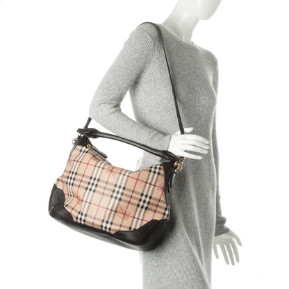 Burberry Haymarket Check Hobo Chocolate 2 of 10