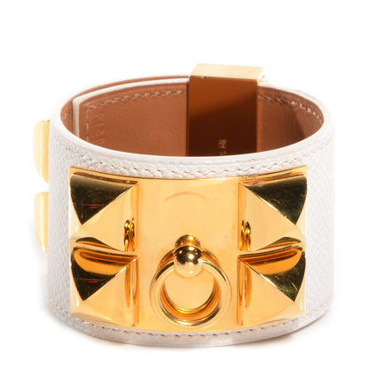 Hermes Epsom Collier de Chien CDC Bracelet White 1 of 7