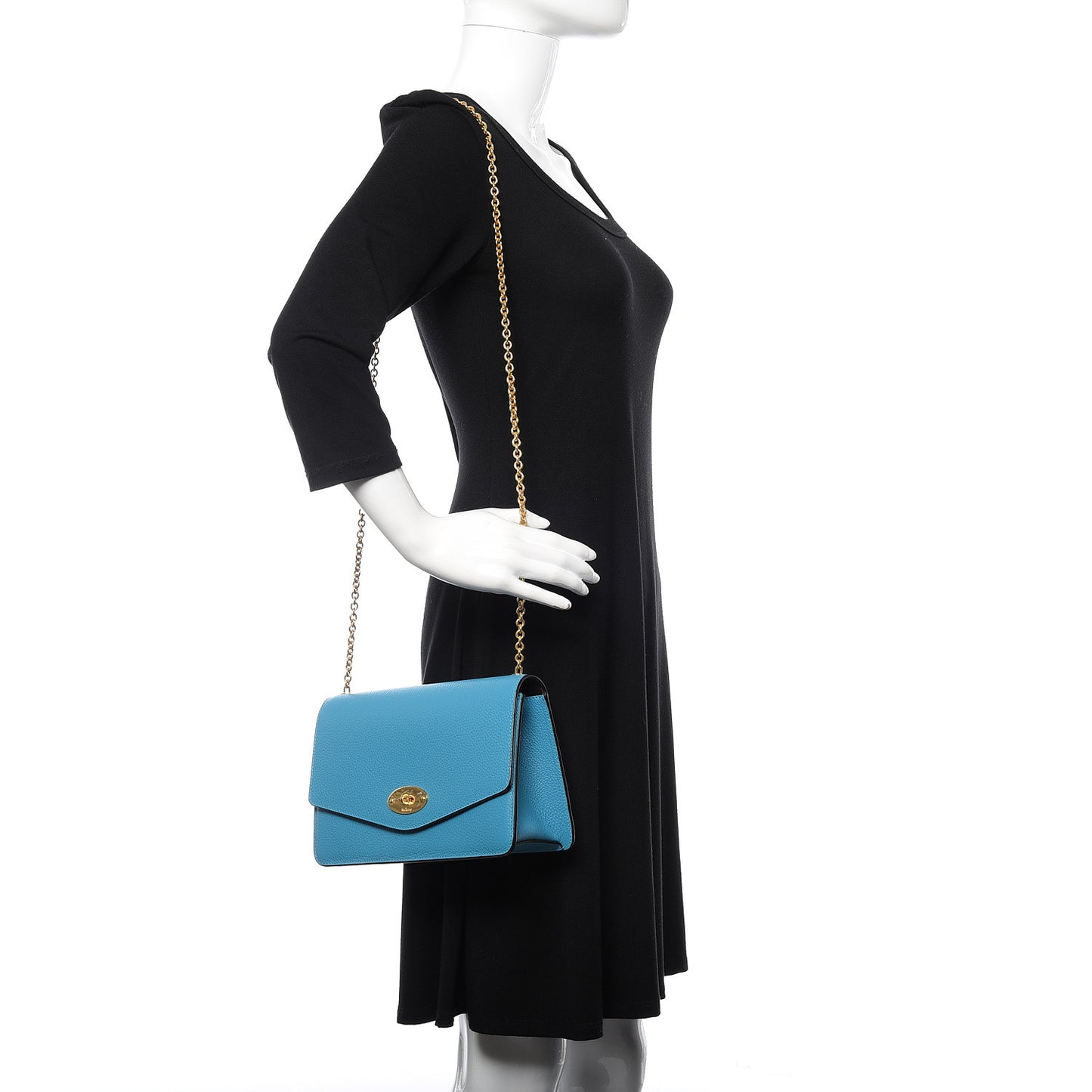Classic Grain Calfskin Medium Darley Azure