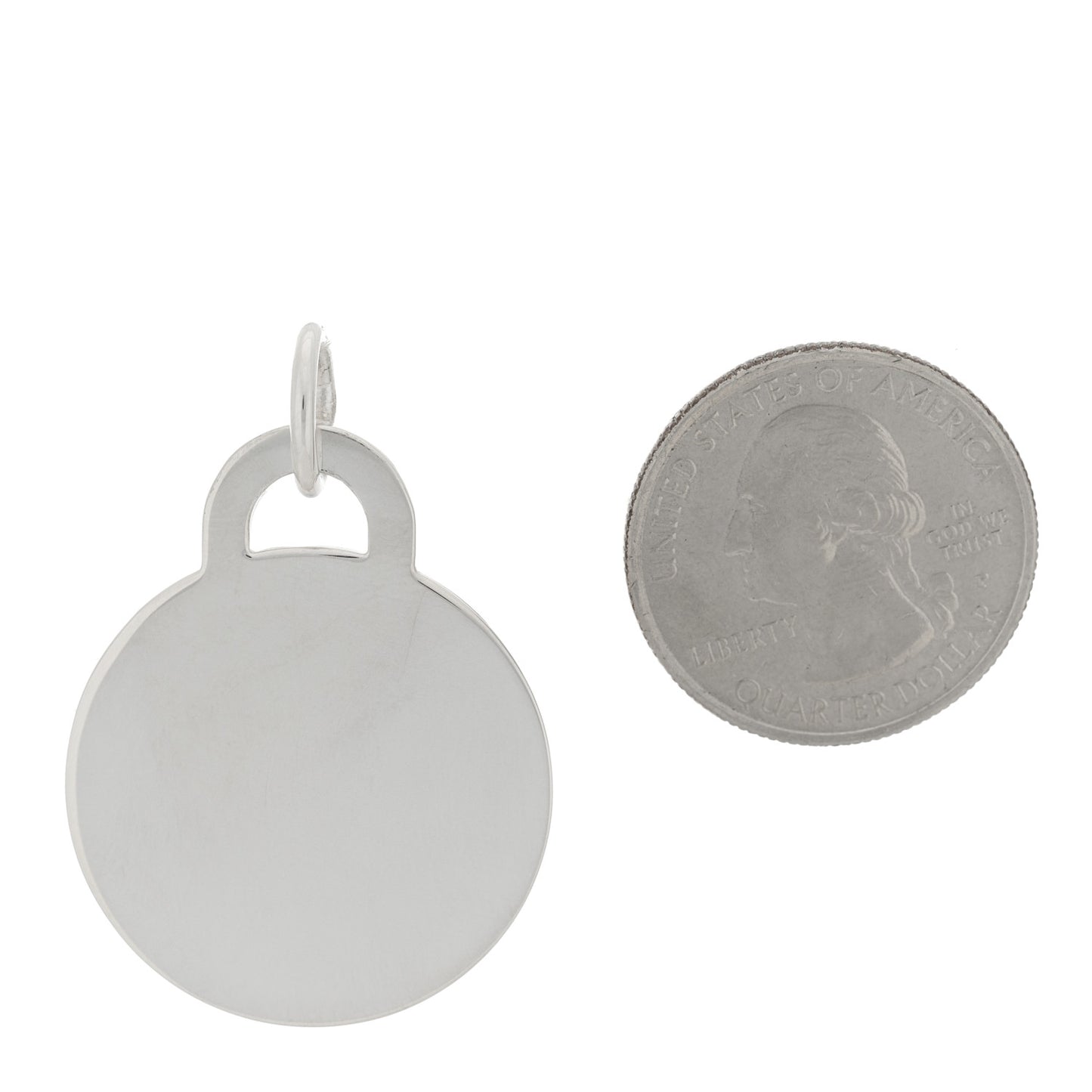 Sterling Silver Round Tag Charm
