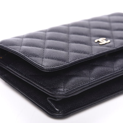 Chanel Caviar Quilted Wallet On Chain WOC Navy Blue 8 of 10