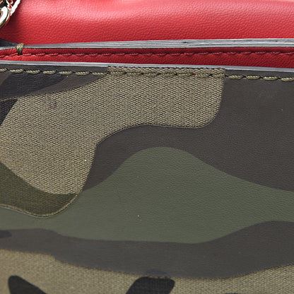Valentino Garavani Nappa Canvas Camouflage Rockstud Wristlet Clutch Verde Rouge 10 of 12
