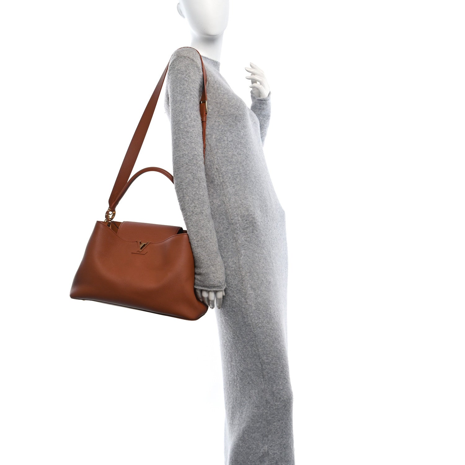 Louis Vuitton Smooth Grained Calfskin Capucines GM Souple Cognac 2 of 10