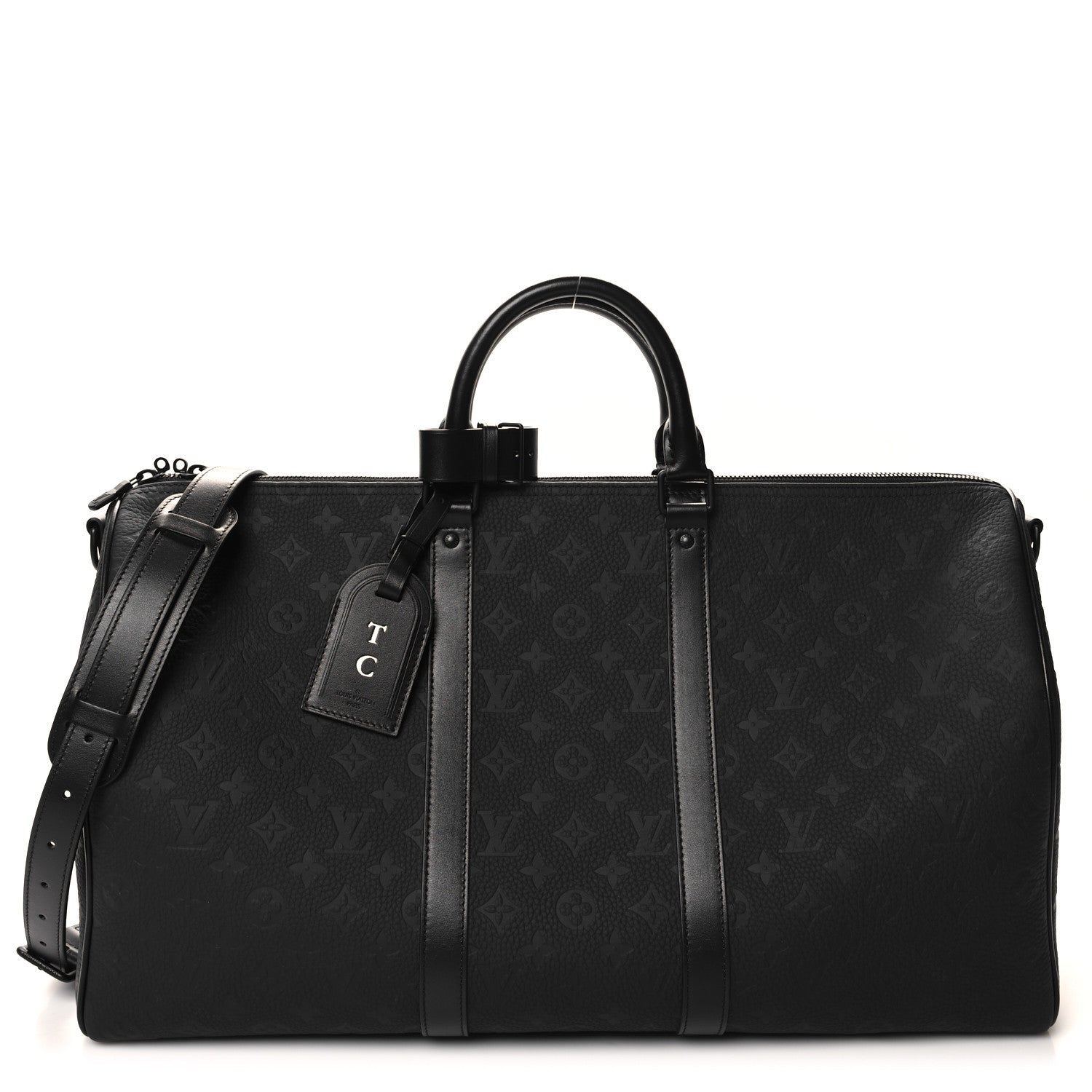 Louis Vuitton Taurillon Monogram Keepall Bandouliere 50 Black 1 of 10