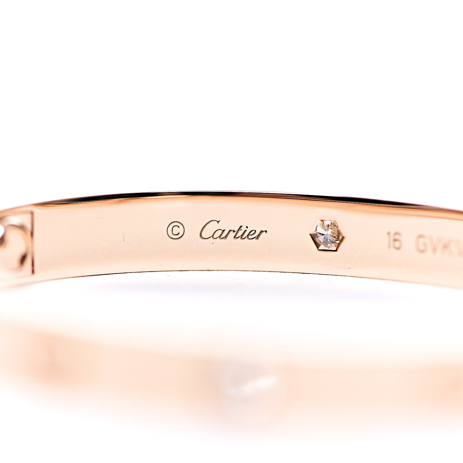 Cartier 18K Pink Gold 4 Diamond LOVE Bracelet 16 3 of 7