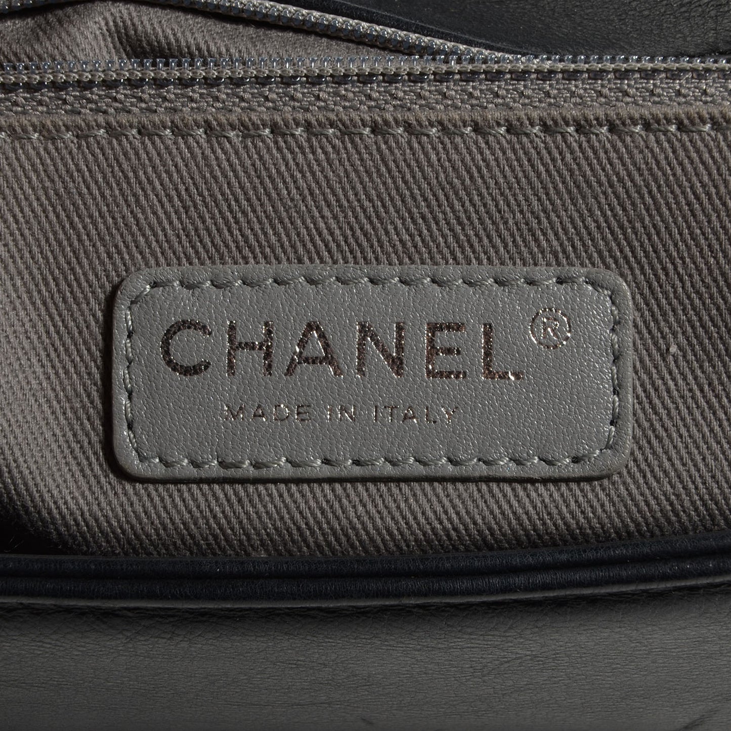 Calfskin Crystal Embossed Medium Boy Flap Black