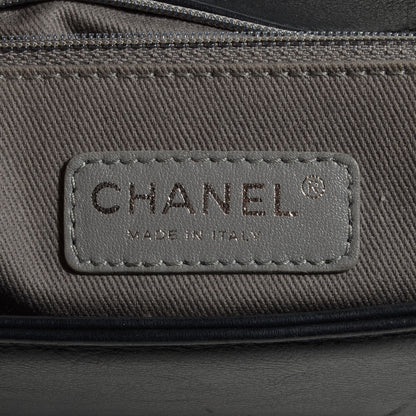 Chanel Calfskin Crystal Embossed Medium Boy Flap Black 6 of 8