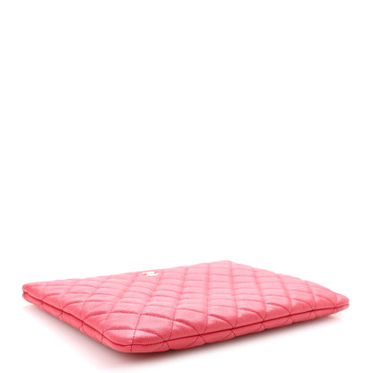 Chanel Caviar Quilted Medium Cosmetic Case Dark Pink 4 of 8