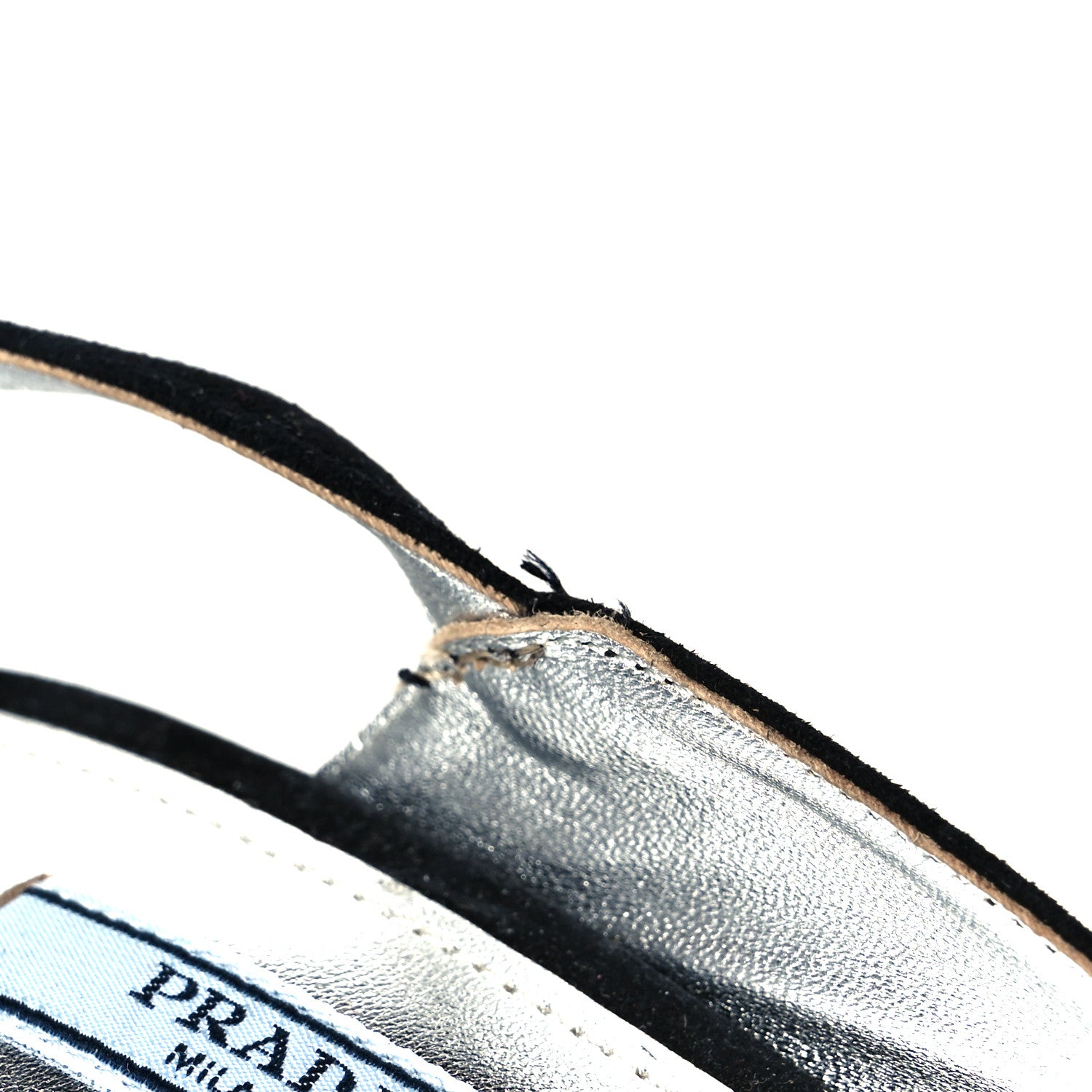 Prada Suede Crystal Block Heel Slingback Pump 37 Black 10 of 10