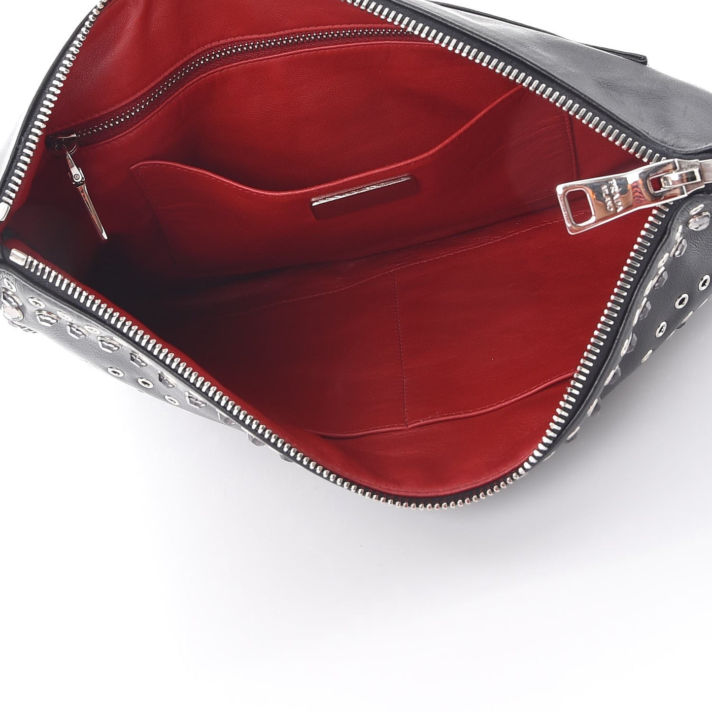 Vitello Vintage Studded Clutch Black