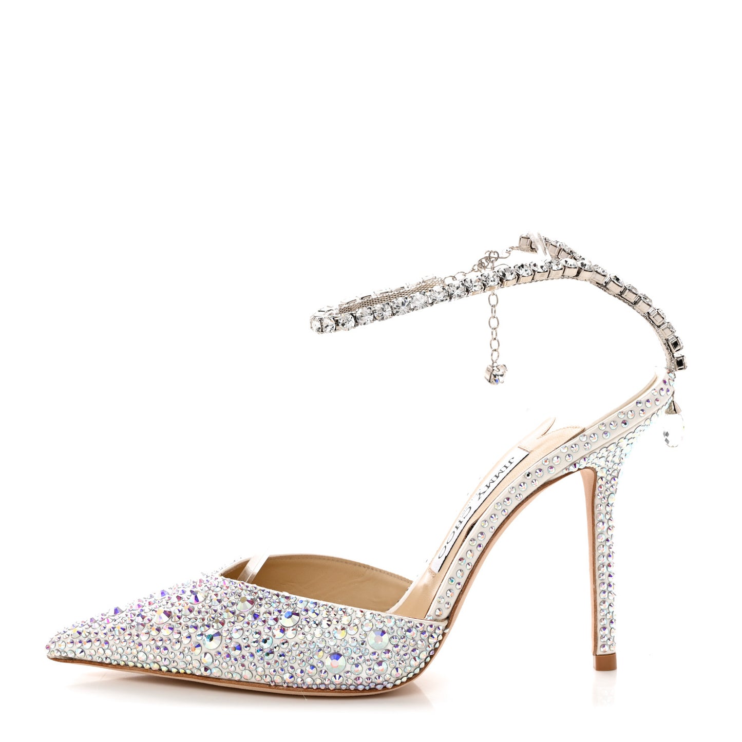Satin Crystal Saeda 100 Pumps 37 Ivory
