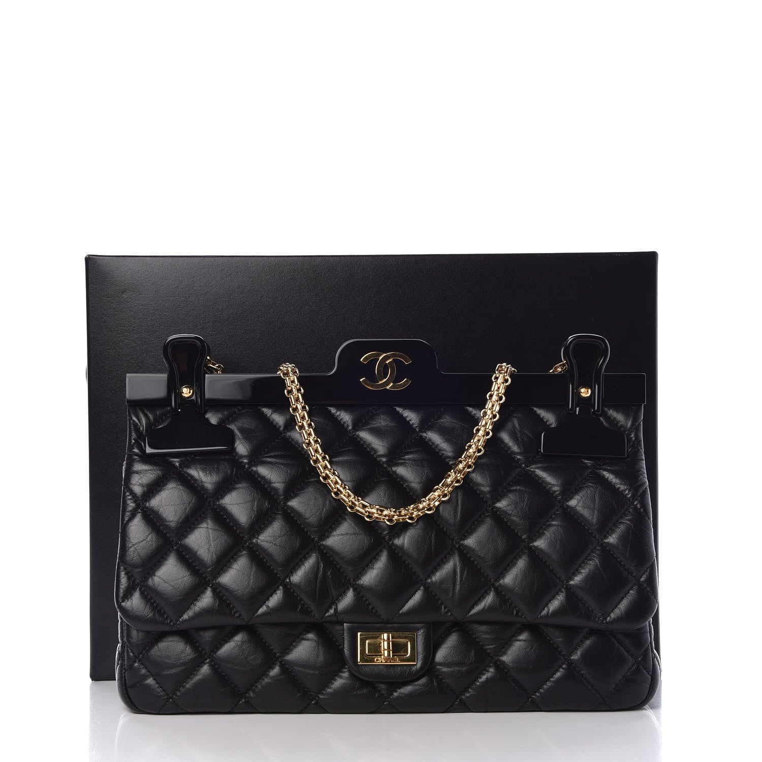 Chanel Aged Calfskin Quilted 2.55 Reissue 226 Hanger Flap Black 8 of 8