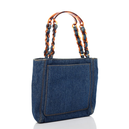 Chanel Denim Tortoise Timeless CC Tote Blue 3 of 10