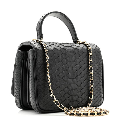 Chanel Snakeskin Quilted Mini Citizen Chic Flap Black 3 of 12