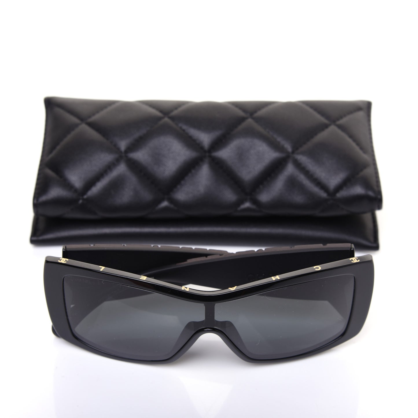Wood Rubber Shield Sunglasses 71337A Black