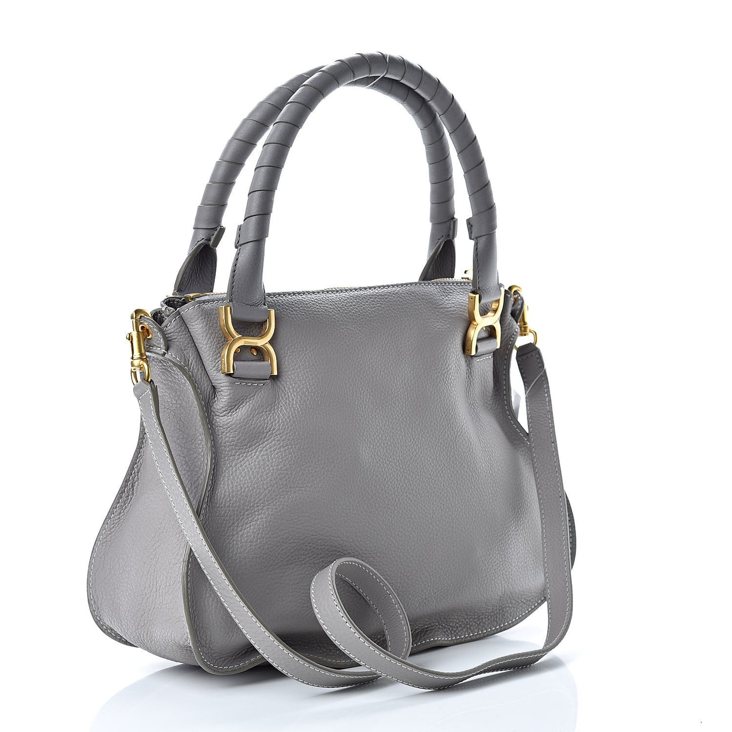 Calfskin Medium Marcie Satchel Cashmere Grey