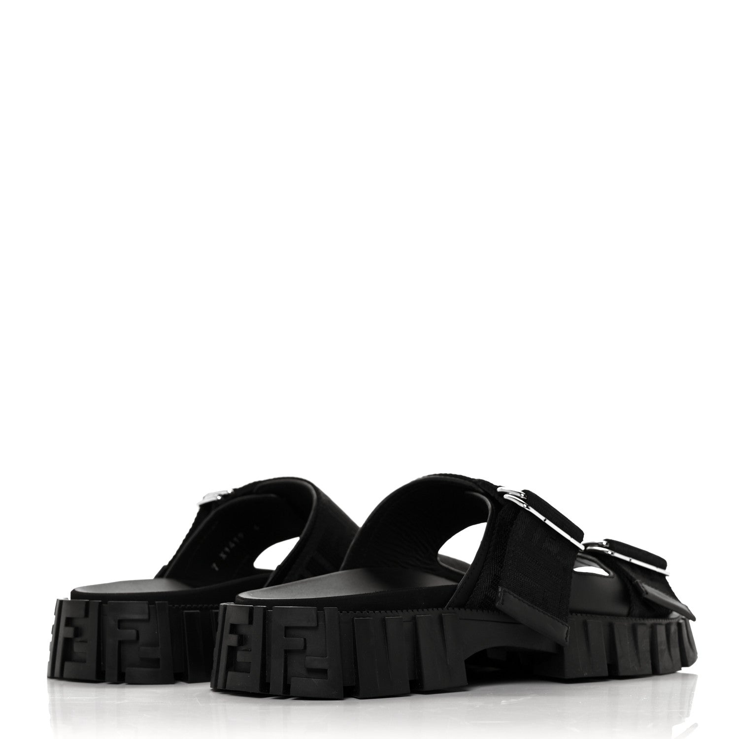 Fendi Fabric FF Mens Fendi Force Lug Sole Sandals 6 Black 4 of 9