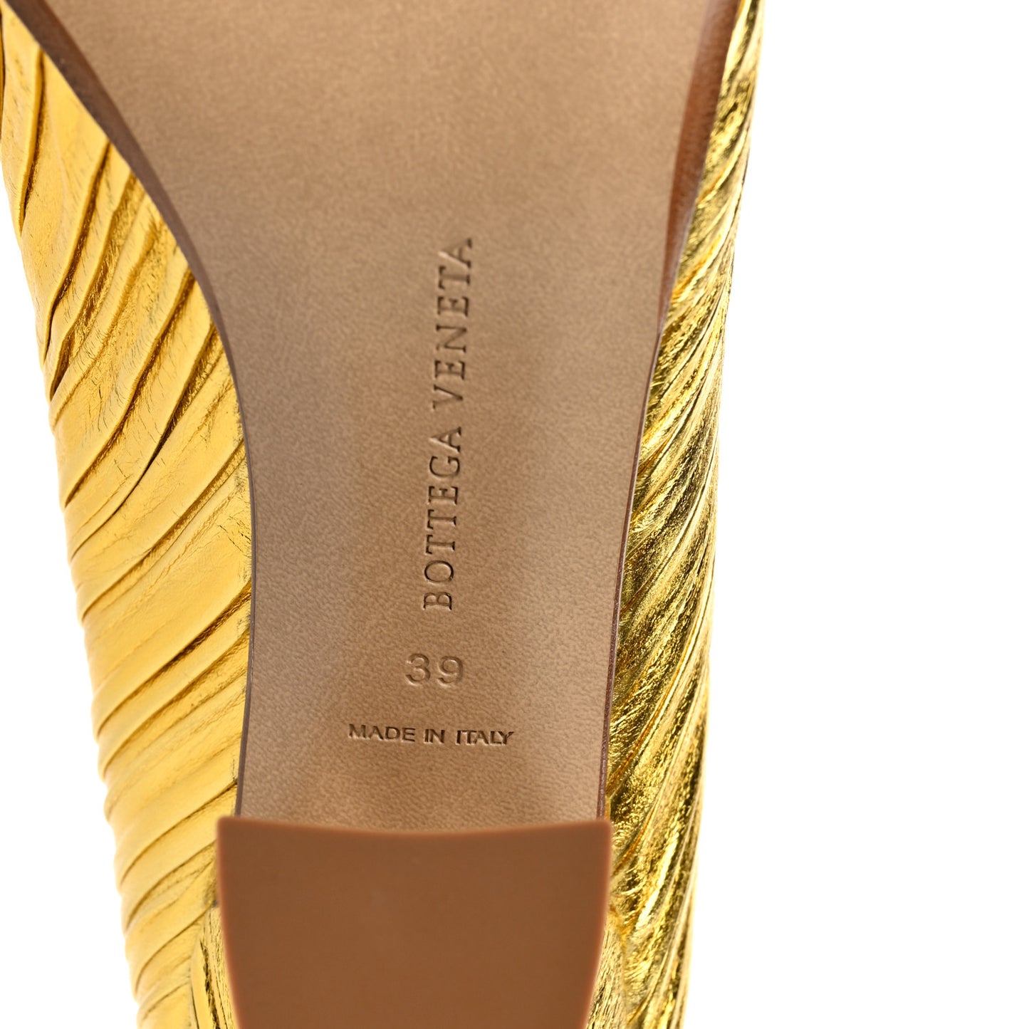 Metallic Bark Nappa Almond Pumps 39 Gold