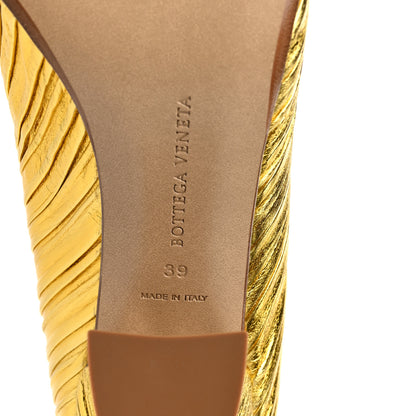 Bottega Veneta Metallic Bark Nappa Almond Pumps 39 Gold 6 of 7
